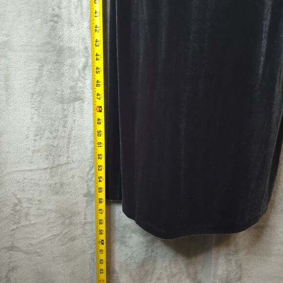 Arianna by Rachel Kaye Gray Velvet Glitter Maxi Dress 90s Y2K Formal Glam Sz 10 - Picture 8 of 9